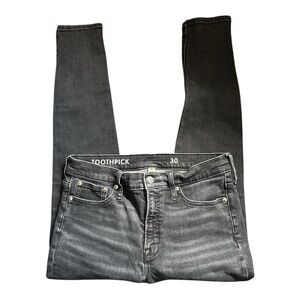 J. Crew toothpick jeans washed black sz 30